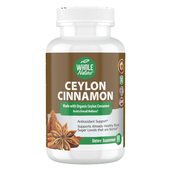 Whole Nature Organic Ceylon Cinnamon Capsules, 60 Count