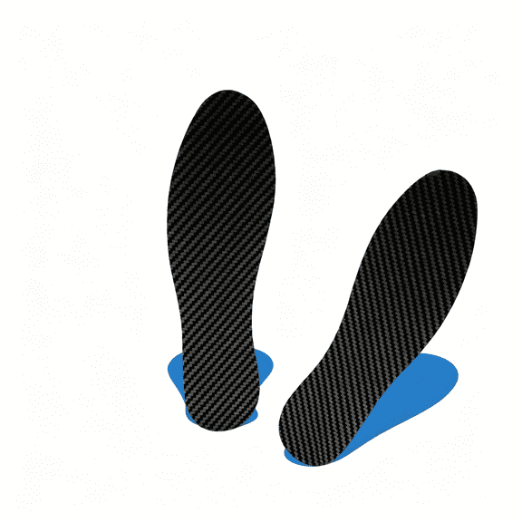 XIRQI Carbon Fiber Insoles, Carbon Fiber Foot Plate 1 Pair Rigid Shoe Insert Support Turf Toe, Foot Fractures, Morton Extension, Hallux Rigidus and Limitus - Alternative to Post Op Shoe, 26.5cm