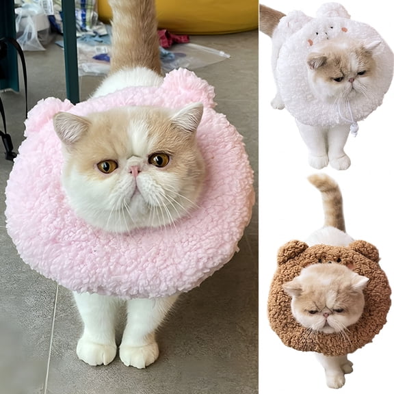 XIRQI Cat Recovery Collar, Pet Elizabeth Soft Cone, Post Surgery Wound Healing Cone, Cute Flower Neck Pillow to Prevent Licking Biting and Scratching Head for Cat