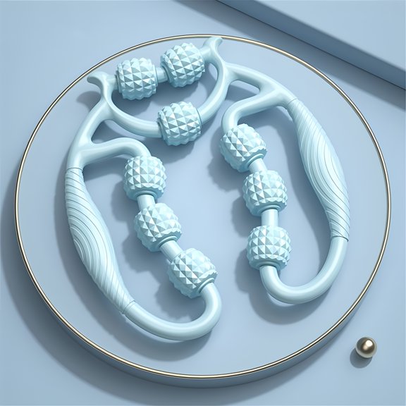 XIRQI Cellulite Massage Roller for Legs & Thighs-9-Wheel Lymphatic Drainage Tool-Compact Muscle Roller Stick for Deep Tissue Myofascial Release