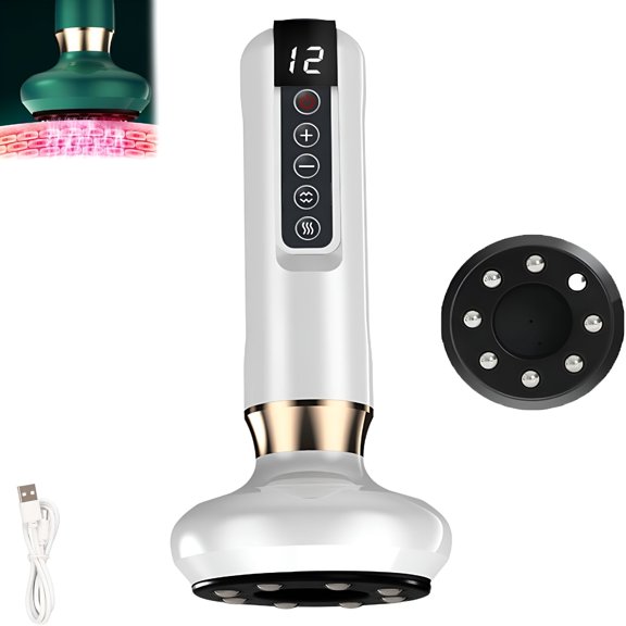 XIRQI Cellulite Massager,Handheld Anti Cellulite Massage Tool with Suction,12 Levels Cellulite Massage for Neck,Legs (White)