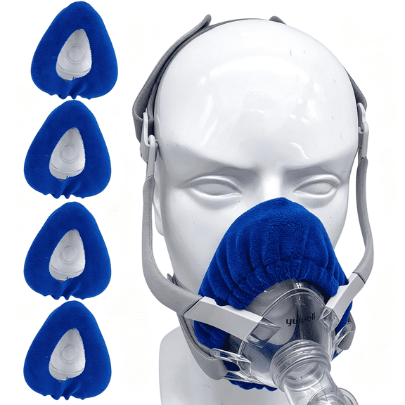 XIRQI Cpap Mask Liners,Large,4 Packs,Full Face Mask Compatible,Soft&Breathable,Reduce Pressure,Comfortable Performance,Blue