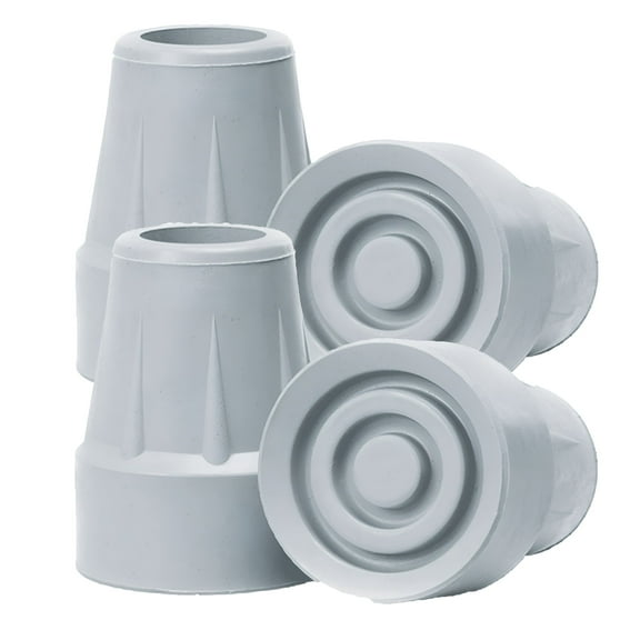 XIRQI Crutch Replacement Tip 7/8" Shaft,Heavy Duty,Gray,4 Count
