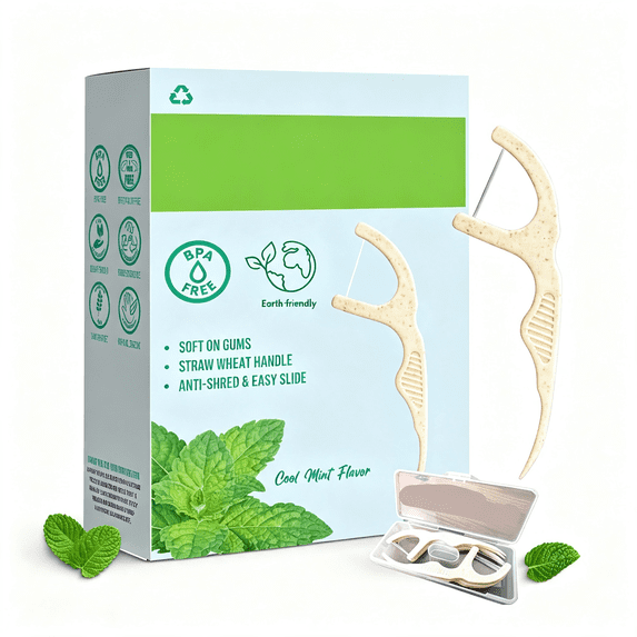 Floss Threadert XIRQI Dental Floss Picks (220 Count) - Mint Flavored Tooth Flossers ...