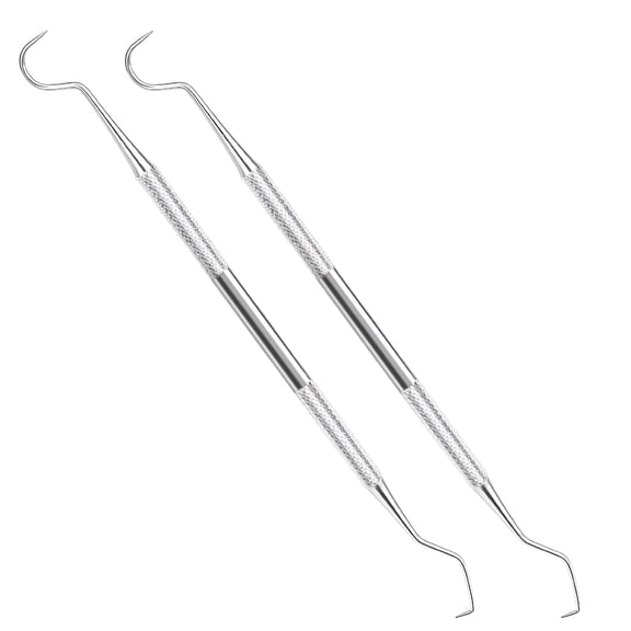 XIRQI Dental Tarter Scraper 100% Stainless Steel Double-Sided Hook Angled Pick Wax Clay Sculpting Tool Dental Cleaning Tools (2Pack)