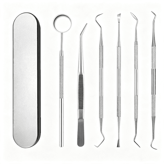 Tooth Aid XIRQI Dental Tools-Dental Pick Teeth Cleaning Tools-6Pcs Stainless ...