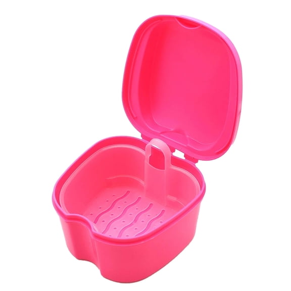XIRQI Denture Case,Compact Design Denture Cup,Easy Carrying Effective Storage Retainer,Pink