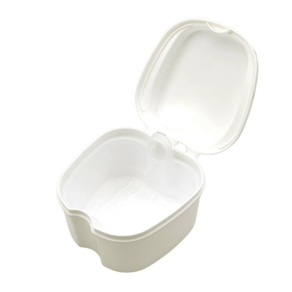 XIRQI Denture Case,Multifunctional Case Retainer,Organize Items Protect Tools Denture Cup,White