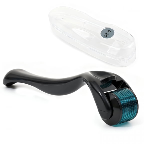 XIRQI Derma Roller for Hair Growth & Beard  540 Titanium Microneedle Roller for Face & Scalp  Skin Care Microneedling Kit with Sanitizer Box