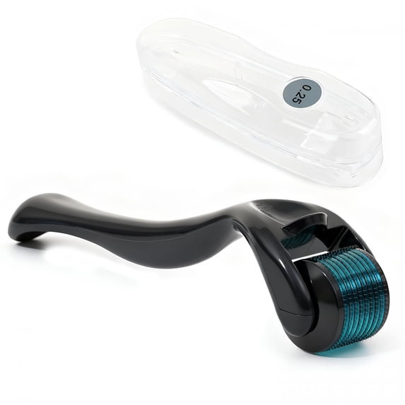 XIRQI Derma Roller for Hair Growth & Beard – 540 Titanium Microneedle Roller for Face & Scalp – Skin Care Microneedling Kit with Sanitizer Box