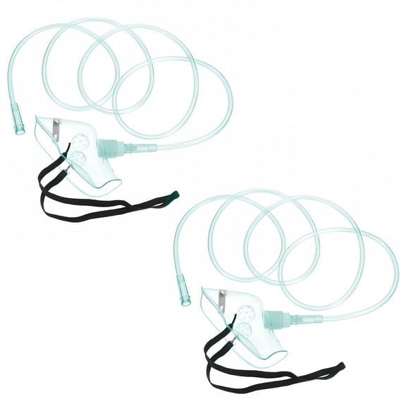 XIRQI Disposable Oxygen Mask for Adult Made of Silicone Blue Daily Use Lightweight Elastic Strap 2 Pcs