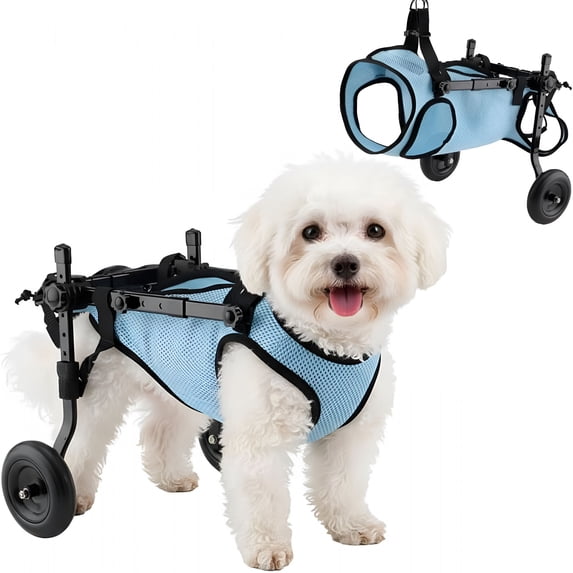 XIRQI Dog Wheelchair for Back Legs-Adjustable Small Dog Wheelchair with 1.5Mm Thickened Frame,Mobility Aid Support Cart for Disabled Hind Legs Rehab,Walking Wheels for Small Dogs