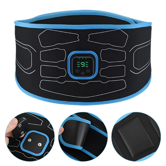XIRQI EMS Muscle Stimulator Abdominal Toning Belt Fitness Massager Training Gear Waist Ab Trainer Waist Trainer Body Slimming Shaping (black)