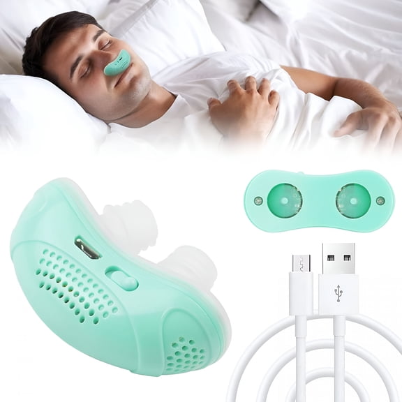 XIRQI Electric Anti Snoring Devices,Mini Machine for Travel,Sleep Apnea Devices,Snoring Solution for Men and Women,Suitable for All Nose Shapes Mint Green