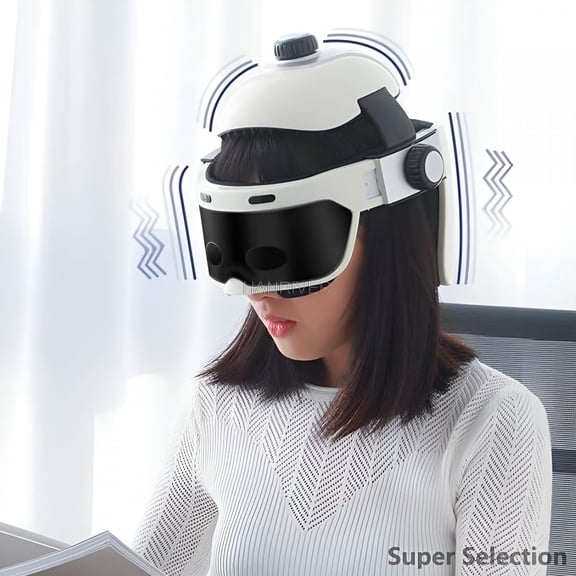 XIRQI Electric Head Massager Helmet,3 Mode Air Pressure And Vibration Scalp Massager with Heat,Adjustable for Head,Neck,Temple,Home Use Stress Relief