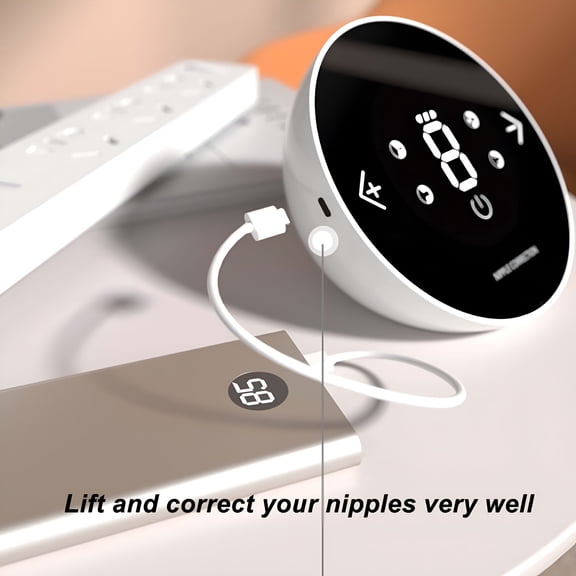 XIRQI Electric Nipple Corrector For Flat Or Inverted Nipples, Rechargeable Nipple Pump With 9 Adjustable Suction Levels, Portable Massager For Nursing Mothers, Clear