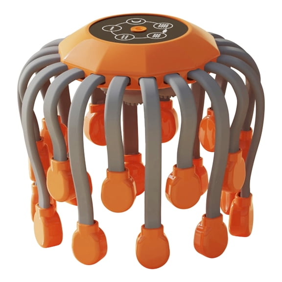 XIRQI Electric Scalp Massager with 20 Rotating Nodes,5 Mode Rechargeable Head Massage Tool for Relaxation,15 Minute Auto Shut Off for Home and Office Use(Orange)