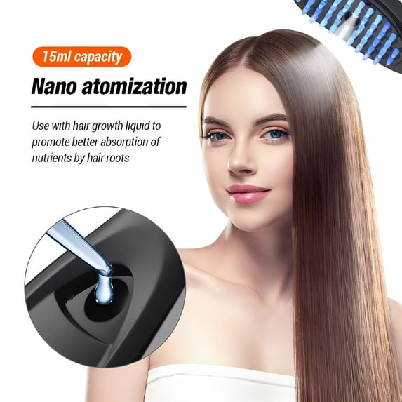XIRQI Electric Spray Massage Comb,Scalp Massager,Micro Current Head Meridian Massager Anti Hair Loss Physiotherapy Apparatus Red and Blue Light Nourishing Scalp
