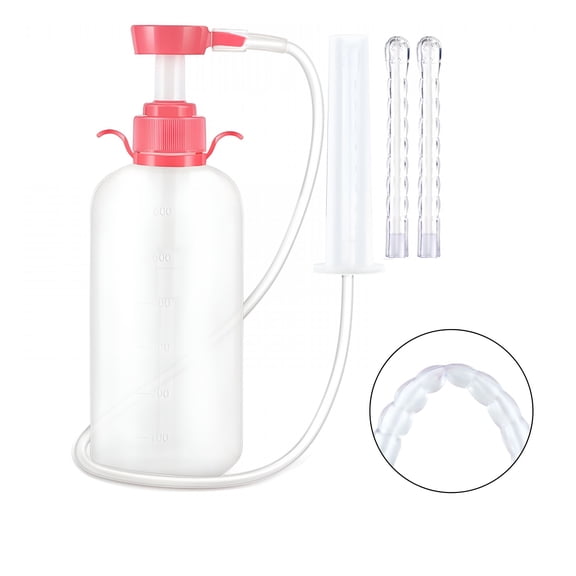 XIRQI Enema Anal Vaginal Cleaning Washer Douche Bottle Pump Pressure Kit Douche Bottles for Women 0.6L