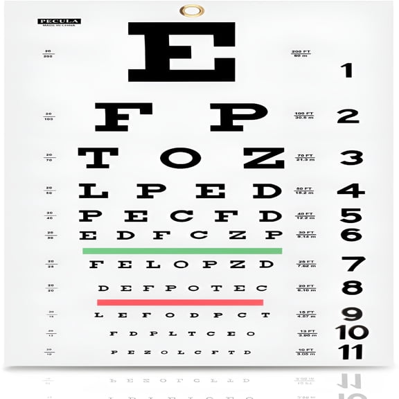 XIRQI Eye Chart for Exams-Wall Chart 20 Feet,11 X 22 In.