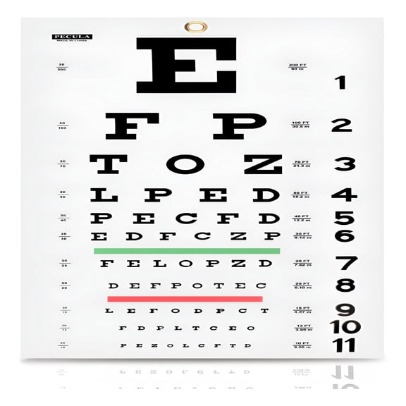 XIRQI Eye Chart for Exams-Wall Chart 20 Feet,11 X 22 In.