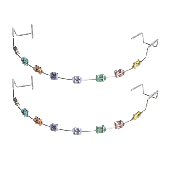 XIRQI Fake Braces for Kids and Dentists, Colorful Orthodontic Teaching Props, Durable Metal Wire Cosplay Braces for Models