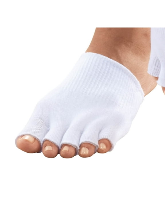 Female Open Toe Gel Socks,White,Socks with Toes,Open Toe Socks