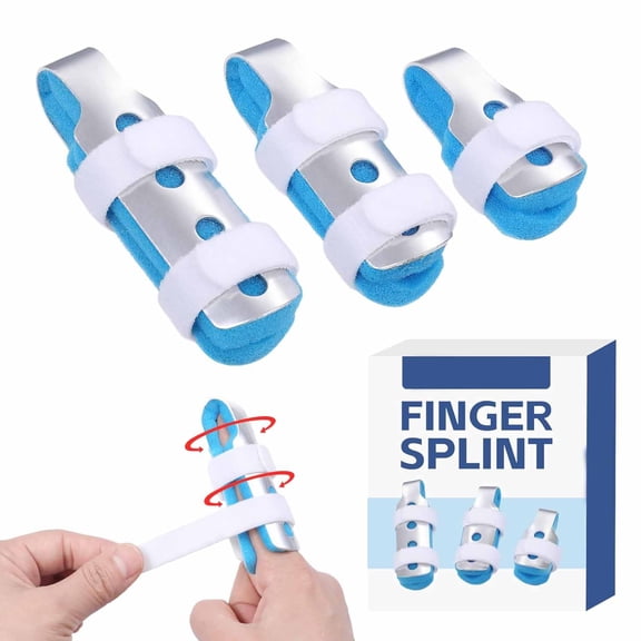 XIRQI Finger Splint,3Pcs Finger Brace Joint Stabilizer Knuckle Immobilization with Soft Foam Interior,Broken Finger Splints Fit for Thumb/Middle/Ring/Index/Pinky Finger (3,Mixed)