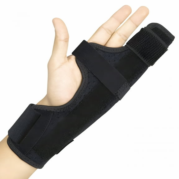 XIRQI Finger Splint Brace-Supports Pinky,Ring,Middle Metacarpals and Knuckles-Right or Left Adjustable Hand Brace-Straightening for Trigger Finger,Injury,Fracture,Broken,Tendonitis (8 inch)
