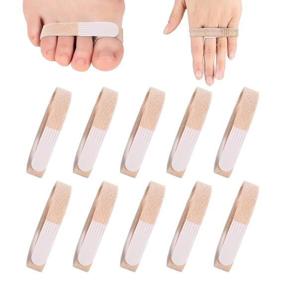 XIRQI Finger Straps Buddy Tape 10 Pack,No Slip Buddy Finger Splints for Broken Toe,Hook and Loop Padded Washable and Reusable Finger Wrap for Broken/Sprained/Fractured/Injured Finger Support