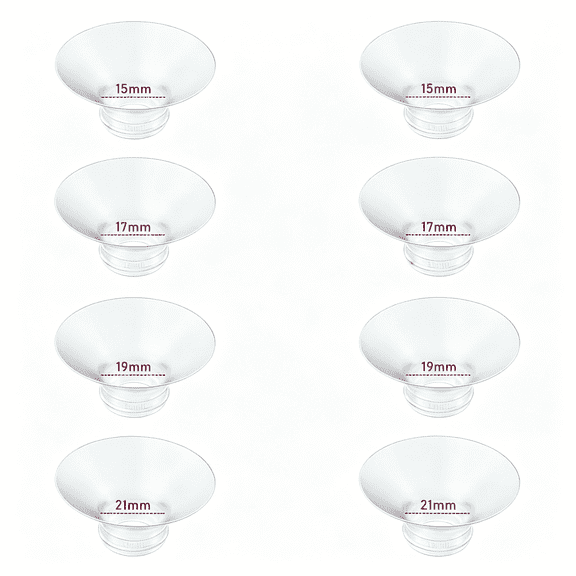 XIRQI Flange Insert 15/17/19/21Mm 8Pcs Compatible with Momcozy Air 1/W1/M5/M9/M6/S12 Pro/V1 Pro/V2 Pro,For Medela/Mommed Lansinoh/Elvie Breast Pump,Fit for 24Mm Flange/Shield