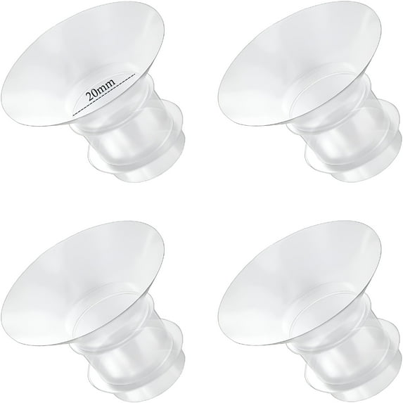 XIRQI Flange Inserts 20mm for 24mm Shields/Flanges, Compatible with Wearable Breast Pump, Reduce 24mm Nipple Tunnel Down to 20mm, 4PCS