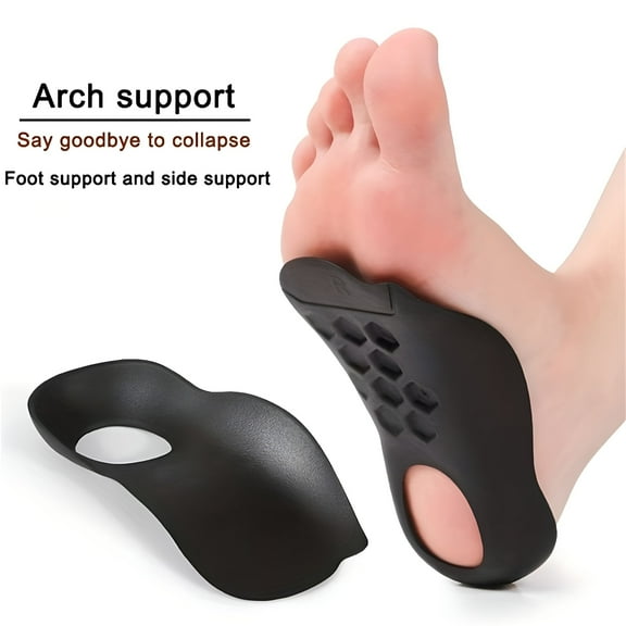 XIRQI Flat Foot Corrective Insoles  5.9" x 2.3" Arch Support Pads for Fallen Arches, Plantar Fasciitis & Foot Pain Relief