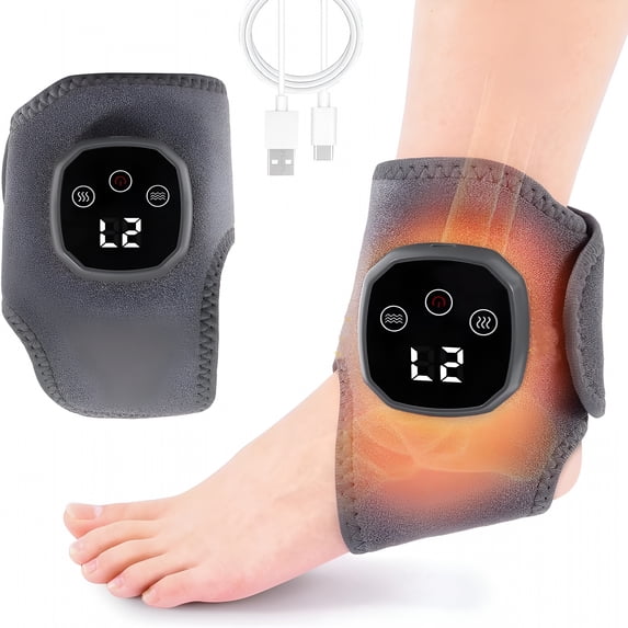 XIRQI Foot Massager for Neuropathy, Foot And Ankle Massager with 3 Vibration Modes & 4 Heat Levels, Portable Feet Massage Home Travel All Ages Ankle Massage