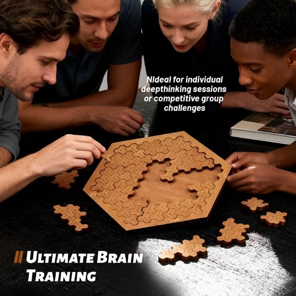 XIRQI Fractal Puzzle,Fractal Tray Puzzle,Hard Difficult Wooden Jigsaw for Adults,Reverse Thinking Puzzles,Portable Impossible Reverse Thinking Challenging No Image Puzzle,Wooden Puzzles