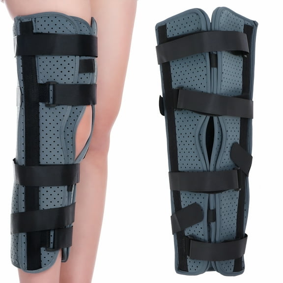 XIRQI Full Leg Brace,Adjustable Knee Joint Breathable Knee Splint Leg Support Brace