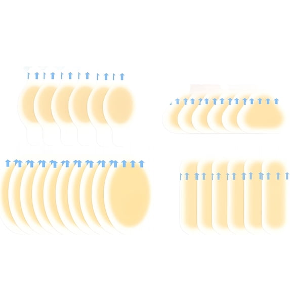 XIRQI Gel Blister Bandages for Feet Waterproof Adhesive Blister Pads 28 Blister Patches for Blister Prevention Hydrocolloid Bandages for Heel,Toe for Prevention&Recovery