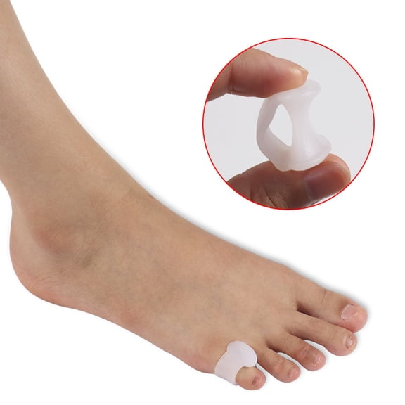 XIRQI Gel Toe Separators-10 Pack Toe Spacers with Aloe Vera Extract for Overlapping Toes,Bunions,Big Toe Alignment,Bunion Relief-Soft Silicone Toe Corrector for Men Women