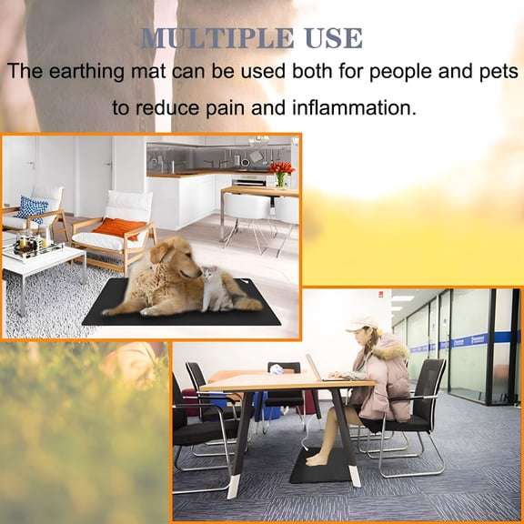 XIRQI Grounding Mat Earthing Pad Kit with Grounded Cord,39.3x11.8 inch / 11.8x9.8 inch,EMF Protection,Use for Computer Mat,Sleep Mat,Pet Mat