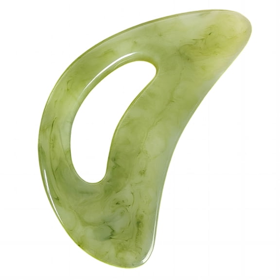 XIRQI Gua Sha Massage Tool with Handle (Resin) Larger Guasha Body Scraping Tool for Back Legs Neck Massage,Lymphatic Drainage,Cellulite Remove-Large Yellow-Green