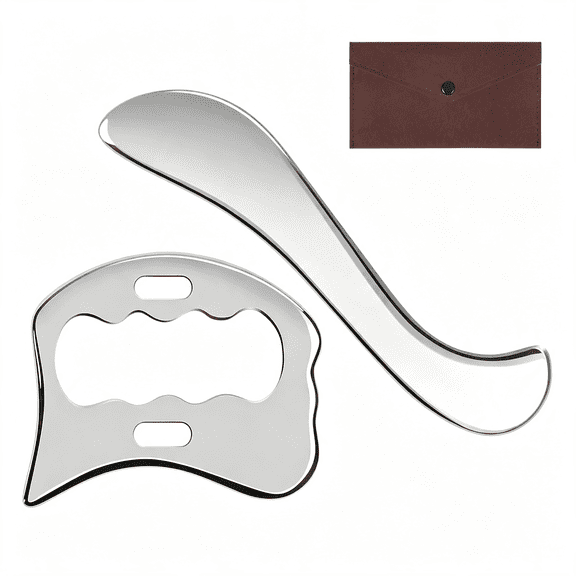 XIRQI Guasha Massage Tool, Used for Back, Neck,Shoulder, Gua Sha Tool | Grade Stainless Steel Scraping Tool for Soft Tissue Physical Therapy StuffS+Square Shaped