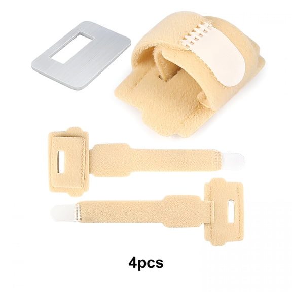 XIRQI Hammer Toe Straightener,4 Pcs Broken Toe Wraps,Hammer Toe Corrector for Women & Men,Toe Splint Relief for Correcting Hammer Toes,Broken Toes,Crooked Toes & Overlapping Toes (Beige)