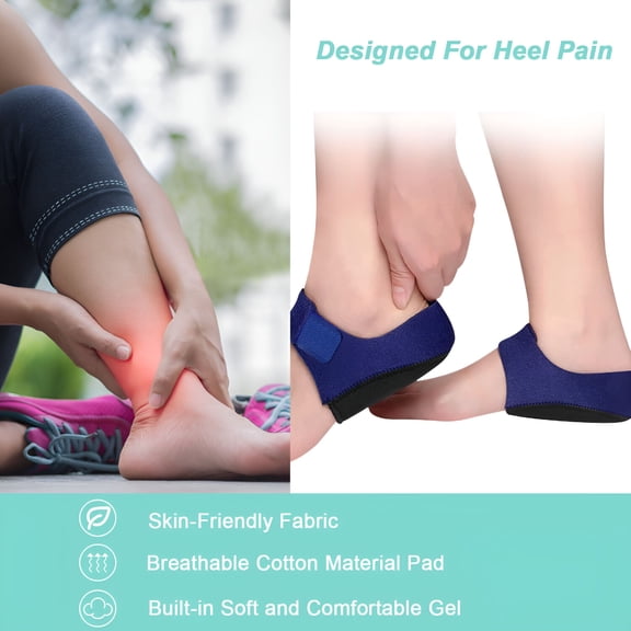 XIRQI Heel Cups Protectors Pads Plantar Fasciitis Arch Wrap Support Foot Pain Relief