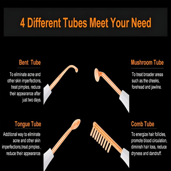 XIRQI High Frequency Facial Wand - Portable High Frequency Facial Machine, High Frequency Comb for Hair Growth, Micro Current Electrotherapy Beauty And Removal Instrument