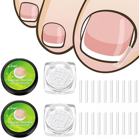 XIRQI Ingrown Toenail Filling Pads,Toenail Correction Patches,Curved Toenails Straightening Recover Clips,Thick Paronychia Pedicure Tool Toenail Straightener Strips