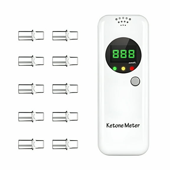 XIRQI Ketone Breath Meter,Professional Portable Ketone Breath Tester,Digital Ketone Breathalyzer with 10 Mouthpieces (Color2)