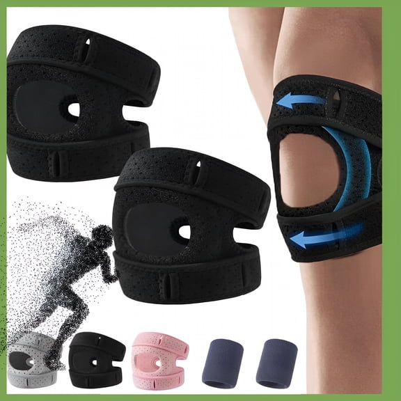 XIRQI Knee Brace, Adjustable Patellar Tendon Support Sleeves, Pain Relief Knee Pads with Gel Pads, for Athletes Meniscus, Orthopedic, Knee Support (2 Pack)