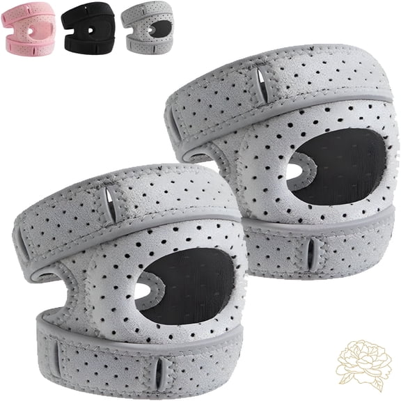XIRQI Knee Brace, Patellar Pad Realign Knee Joint While You Move, Adjustable Tendon Support Sleeve Braces for Meniscus, Osteoarthritis, Orthopedic, Knee Support for Athletes 2PCS-Gray, Large