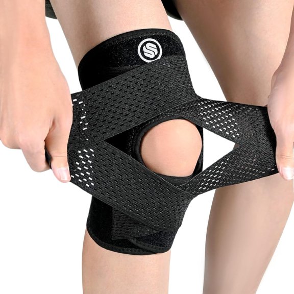 XIRQI Knee Brace with Side Stabilizers for Knee Pain,Adjustable Knee Support for Meniscus Tear Acl Mcl Arthritis Injury Recovery,Breathable Knee Wrap for Men&Women,Workout