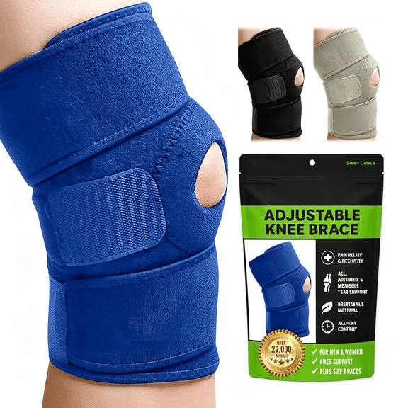 XIRQI Knee Brace Support Knee Braces Knee Pain Relieves Acl Lcl Mcl Meniscus Tear Arthritis Tendonitis Pain Dual Stabilizers Non Slip Neoprene Adjustable Bi-Directional Straps 5 Sizes